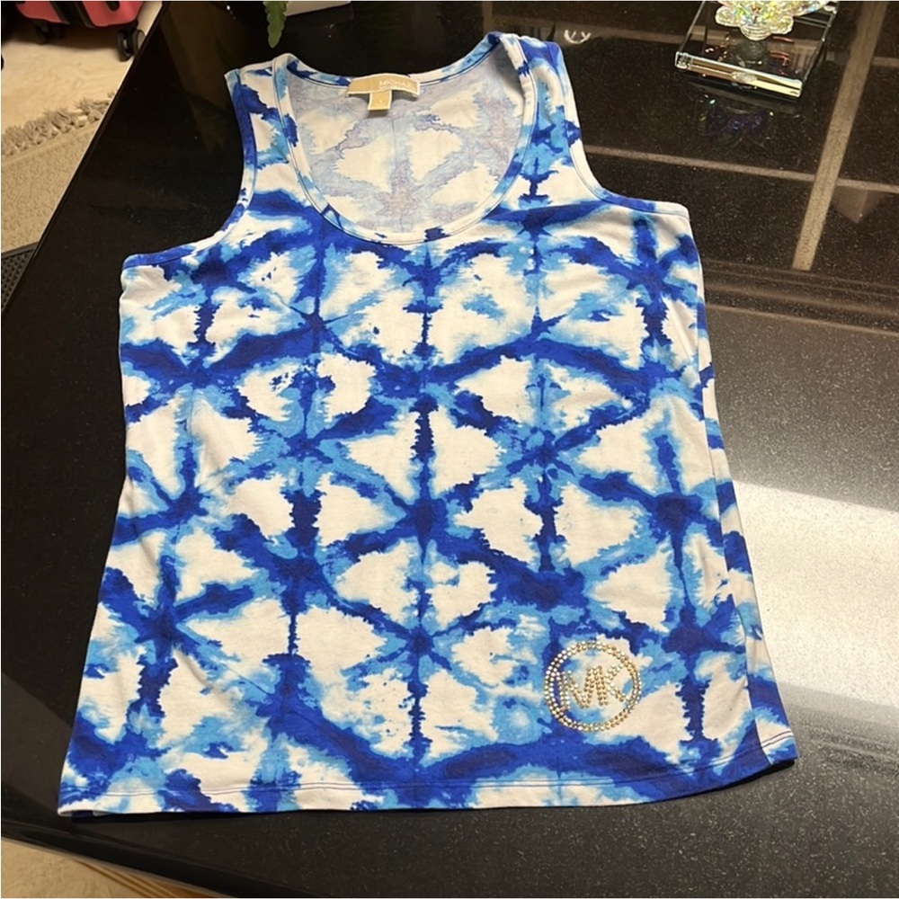 Michael Kors Blue and White Women's Tank Top